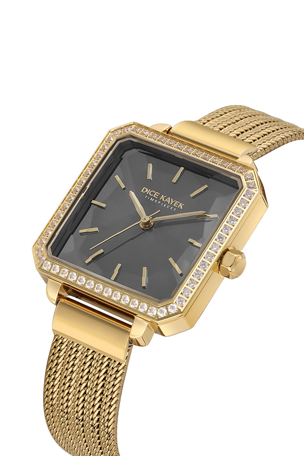 DICE KAYEK Women's Gold Watch With Black Dial - DK.1.AG1432.22