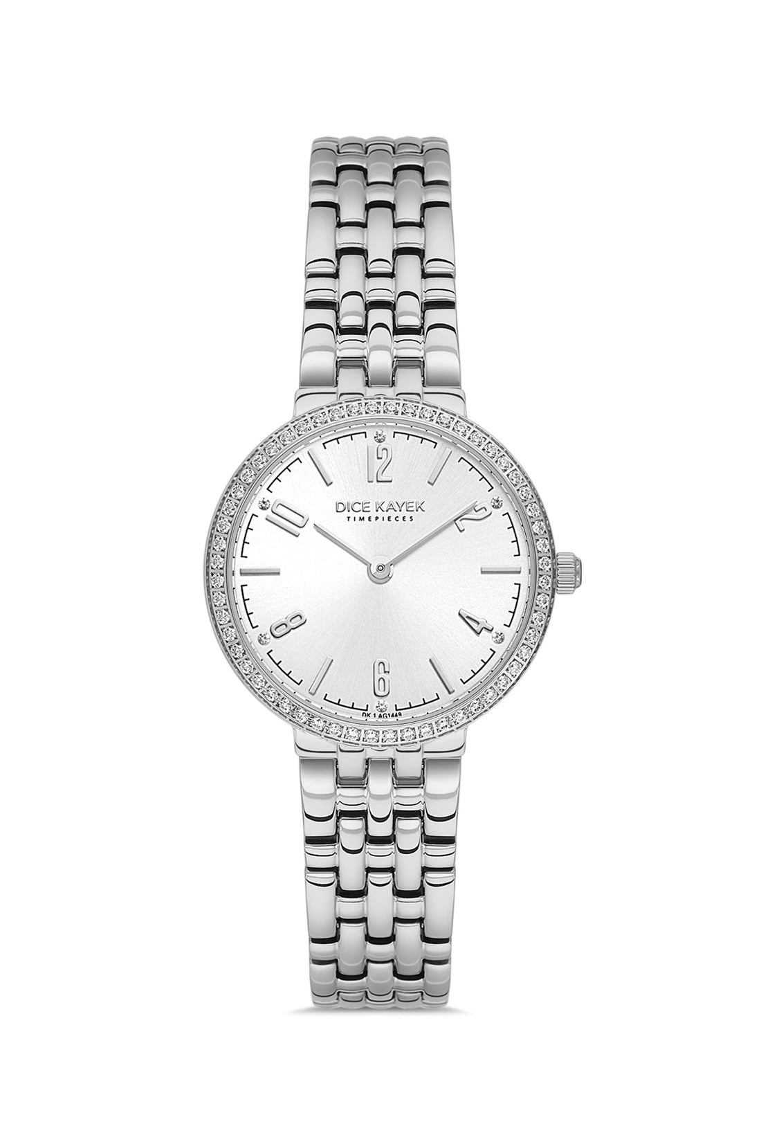 Dice Kayek gümüş kadranlı gümüş kaplamalı kadın kol saati, model DK.1.AG1449.10 — ön görünüm