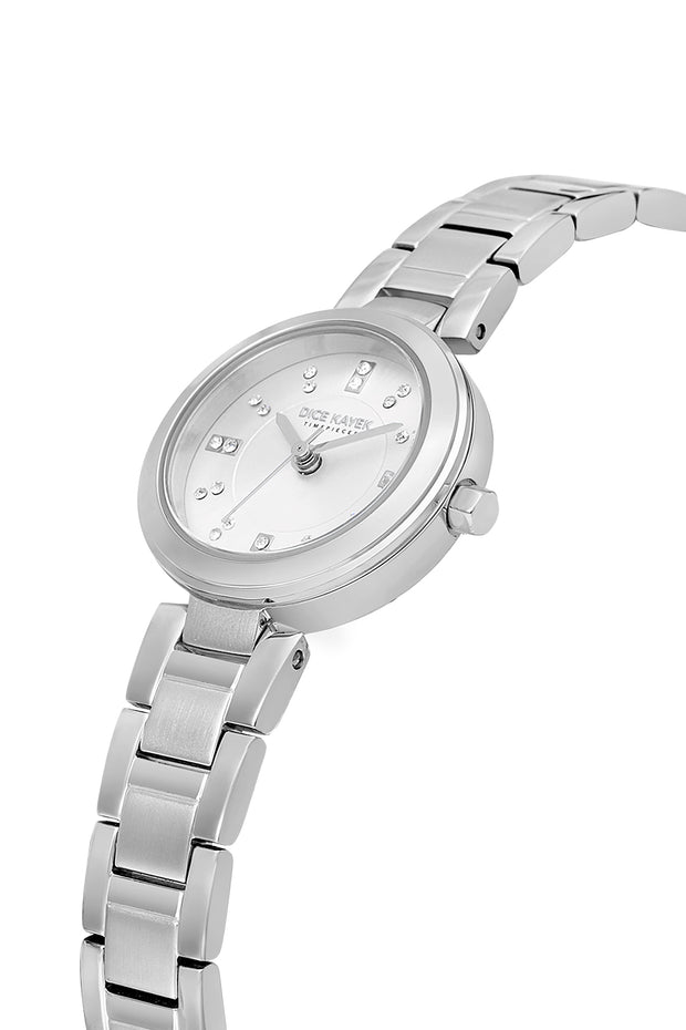 Dice Kayek gümüş kadranlı gümüş kaplamalı kadın kol saati, model DK.1.AG1470.10 — kayış detayı