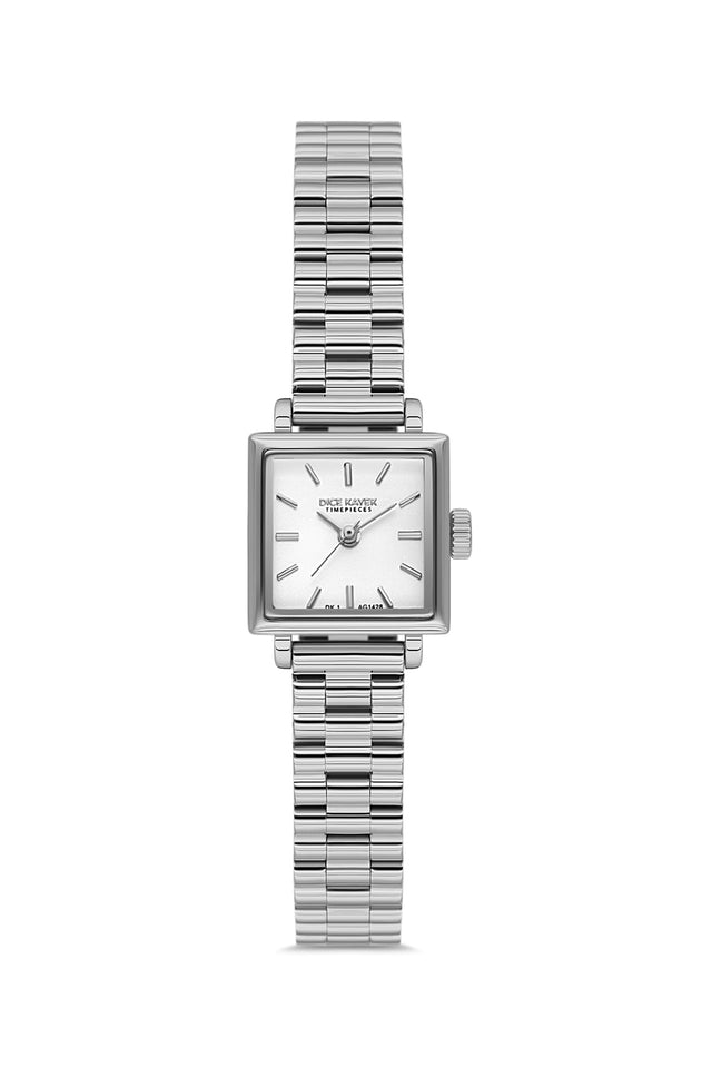 Dice Kayek women's wristwatch with silver dial and silver-plated case, model DK.1.AG1428.10 — front view