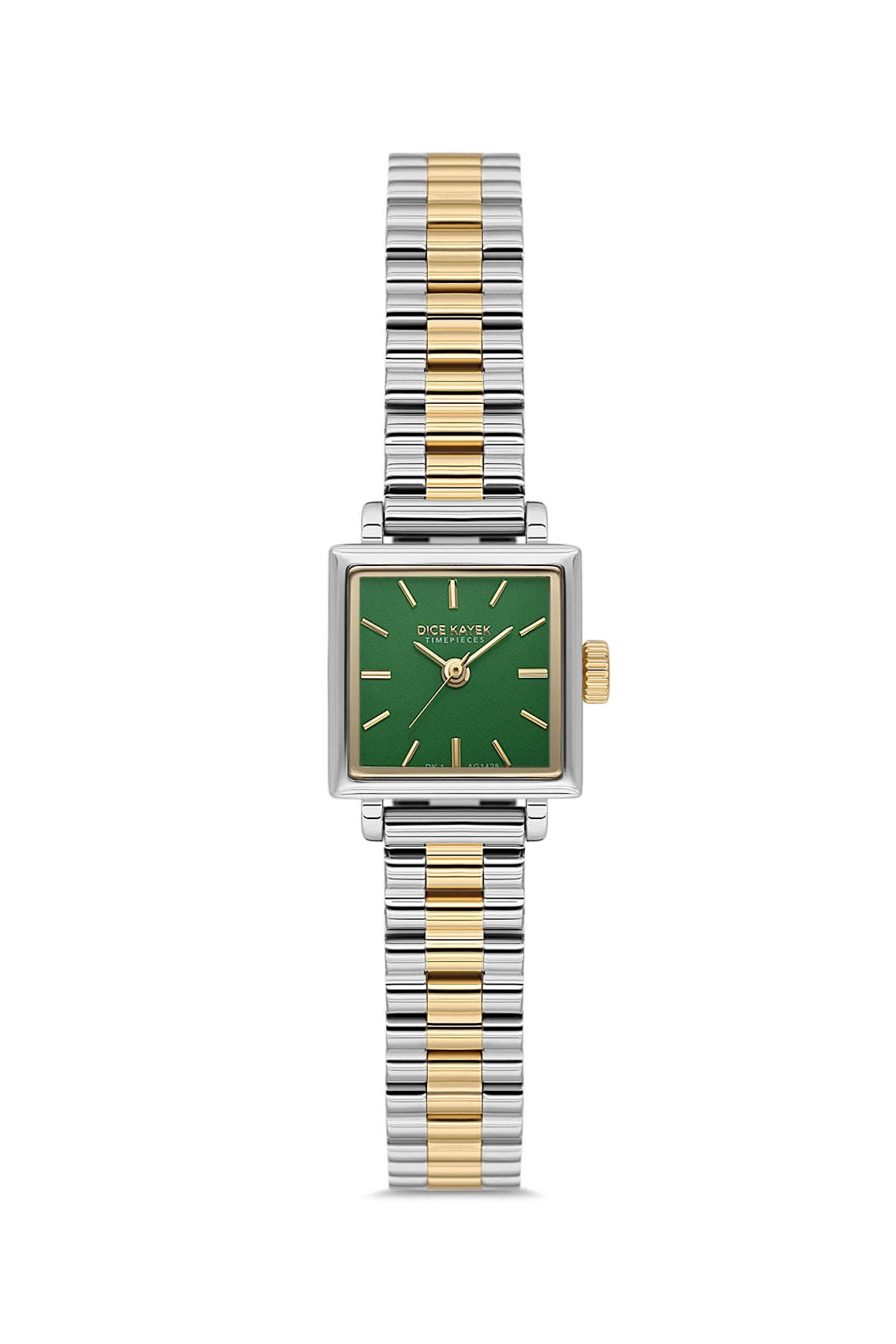 DICE KAYEK Women's Two-Tone Yellow Stainless Steel Watch with Green Dial - DK.1.AG1428.43