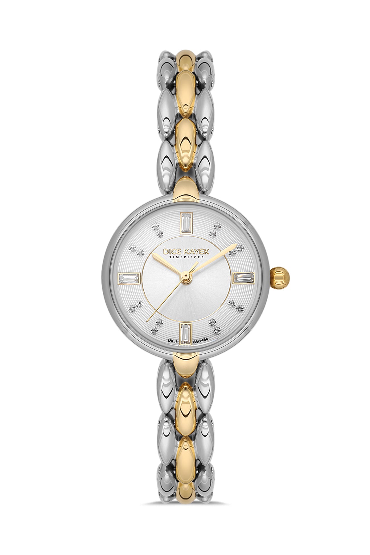 DICE KAYEK Women's Two-Tone Yellow Stainless Steel Watch with Silver Dial - DK.1.AG1454.40