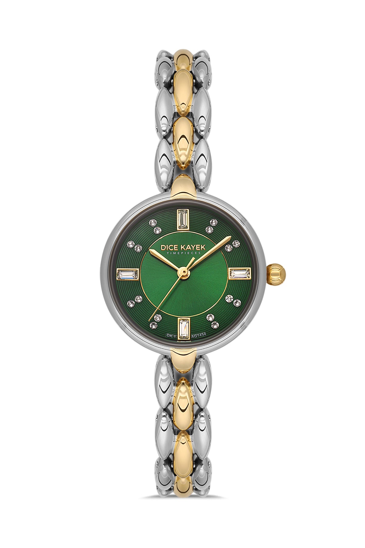 DICE KAYEK Women's Two-Tone Yellow Stainless Steel Watch with Green Dial - DK.1.AG1454.49
