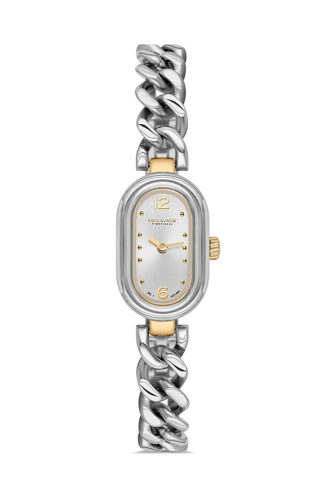 Dice Kayek women's wristwatch with silver dial and gold-plated case, model DK.1.AG1464.40 — front view