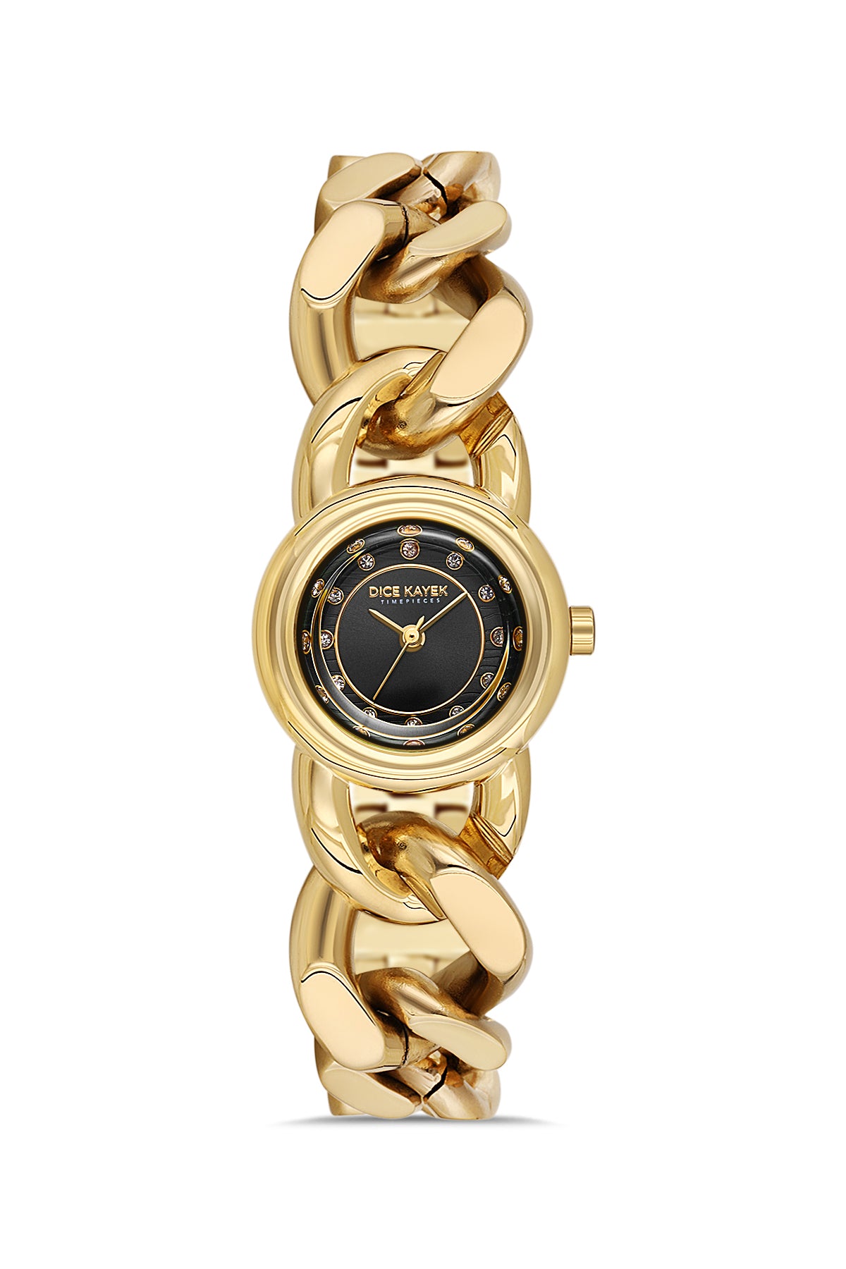 DICE KAYEK Women's Yellow Stainless Steel Watch with Black Dial - DK.1.AG1474.22