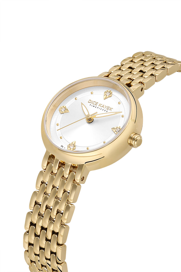 DICE KAYEK Women's Gold Watch With Silver Dial - DK.1.AG1455.20