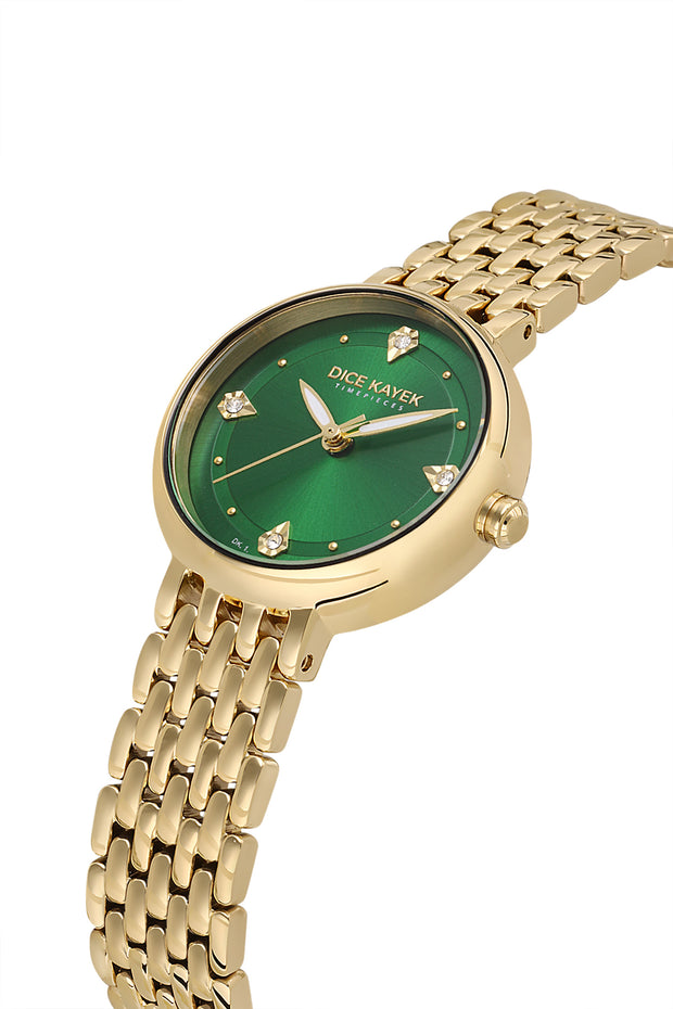DICE KAYEK Women's Gold Watch With Green Dial - DK.1.AG1455.29
