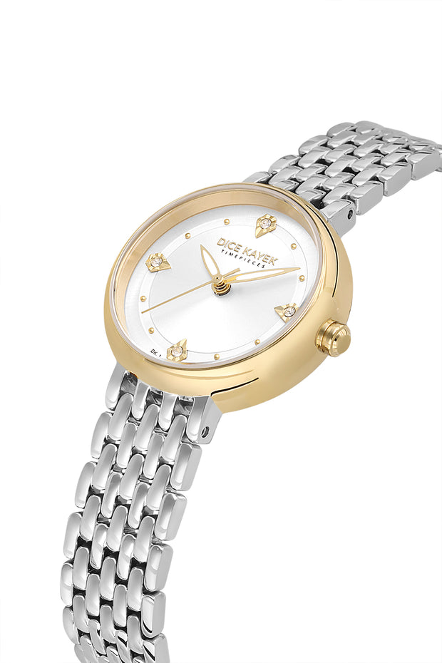 DICE KAYEK Women's Two-Tone Watch With Silver Dial - DK.1.AG1455.40