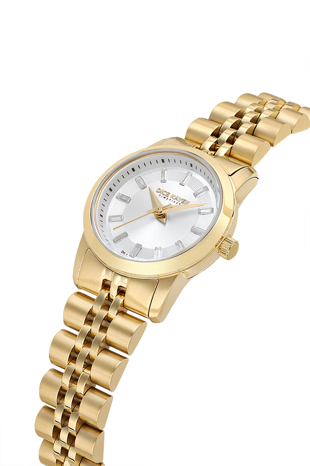 DICE KAYEK Women's Gold Watch With Silver Dial - DK.1.AG1459.20