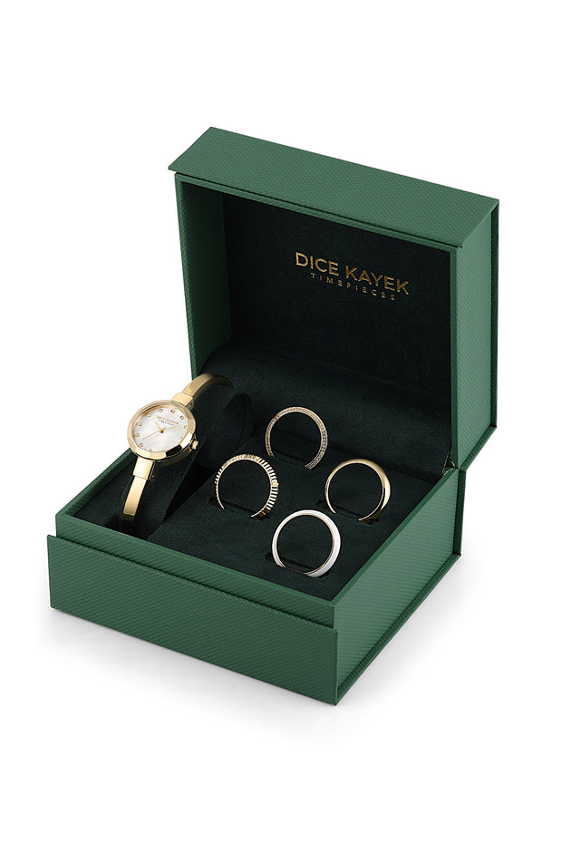 DICE KAYEK Women's Gold Watch With Silver Dial - DK.1.AG1472.20