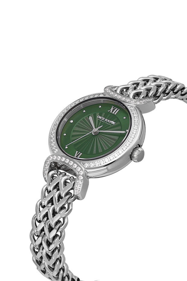 DICE KAYEK Women's Silver Watch With Green Dial - DK.1.AG1411.19