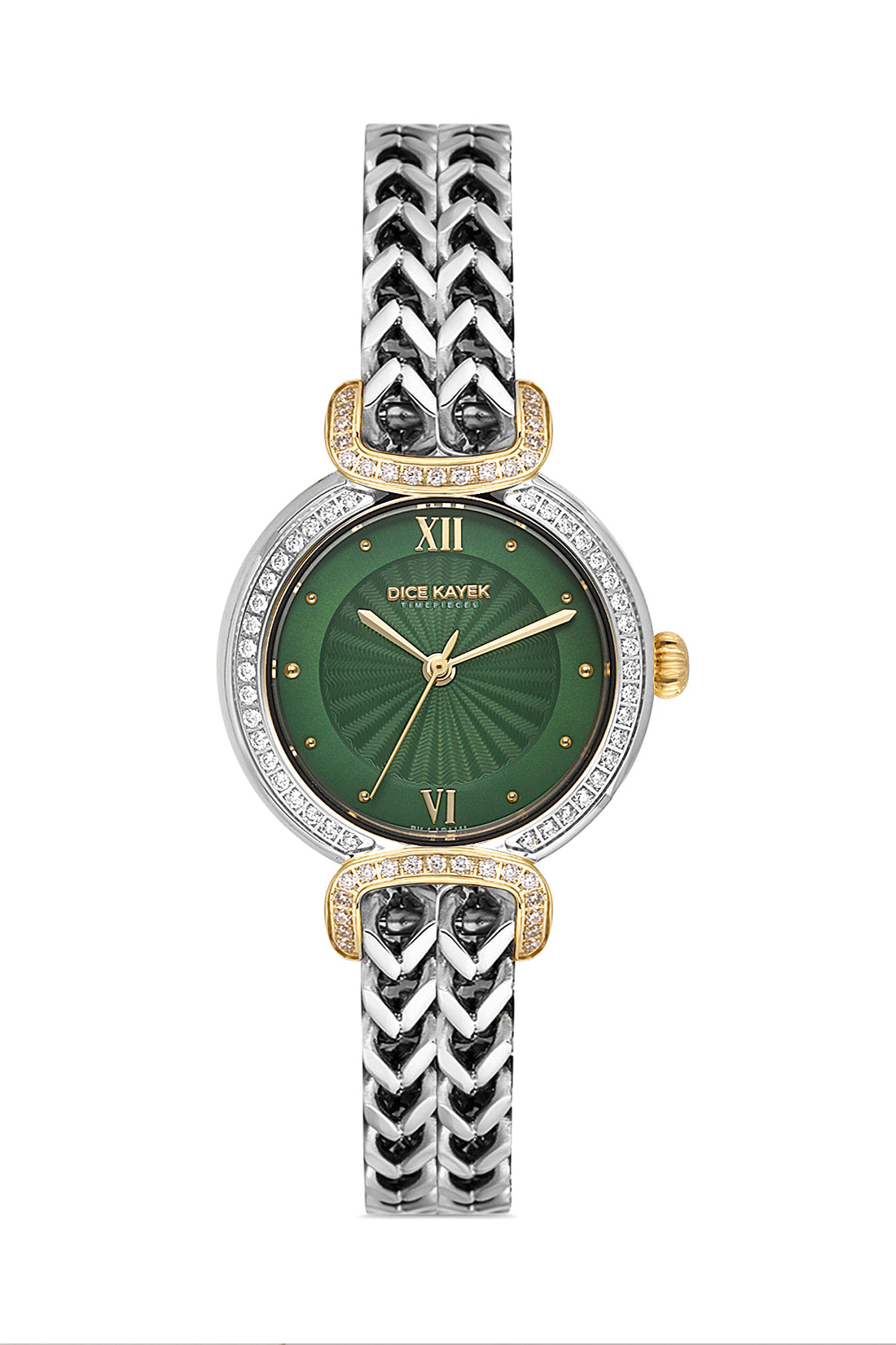 DICE KAYEK Women's Two-Tone Watch With Green Dial - DK.1.AG1411.49