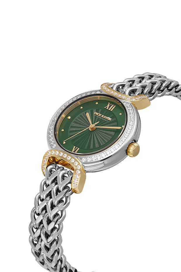 DICE KAYEK Women's Two-Tone Watch With Green Dial - DK.1.AG1411.49