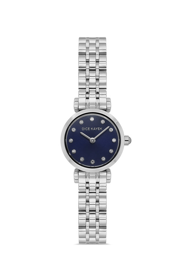 Dice Kayek women's wristwatch with blue dial and silver-plated case, model DK.1.AG1349.03 — front view