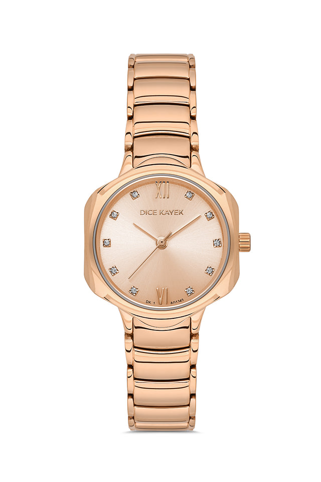 Dice Kayek women's wristwatch with yellow dial and gold-plated case, model DK.1.AG1345.06 — front view