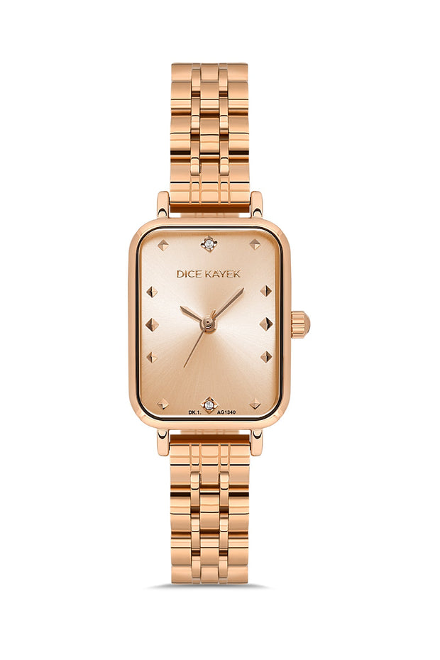 Dice Kayek rose kadranlı rose kaplamalı kadın kol saati, model DK.1.AG1340.10 — kadran detayı