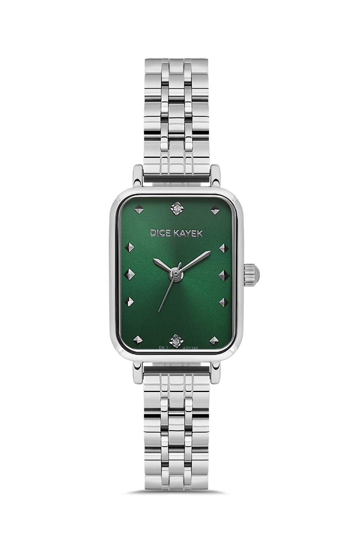 JAM  MADE × E COX DICE KAYEK Yeşil Kadranlı Gümüş Kaplamalı Kadın Kol Saati - DK.1.AG134