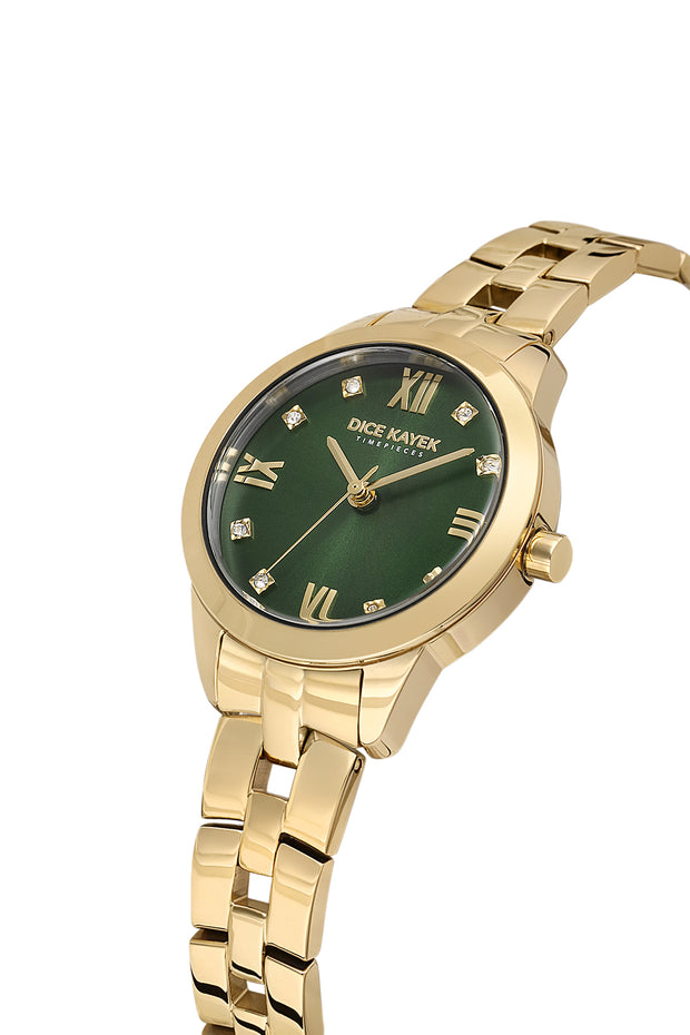 DICE KAYEK Women's Gold Watch With Green Dial - DK.1.AG1410.29